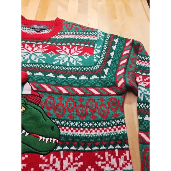 Dinosaur T-Rex Ugly Christmas Sweater 33 Degrees Men's Size XXL - Picture 9 of 16